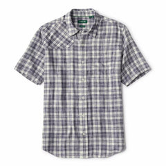 Orvis Button-Down Shirts | Space-Dyed Plaid Short-Sleeve Shirt True Navy/snow - Men