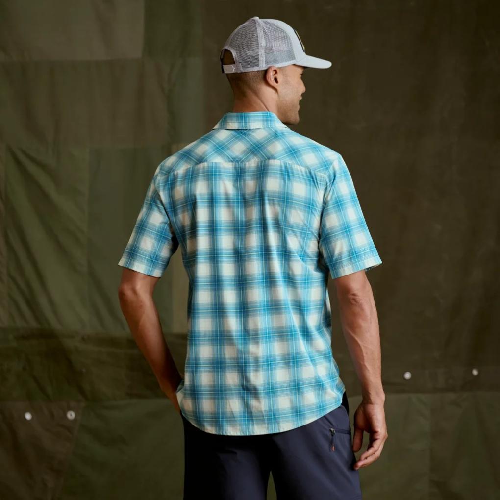 Orvis Button-Down Shirts | Stonefly Stretch Short-Sleeve Shirt Pacific Blue/citrus Plaid - Men
