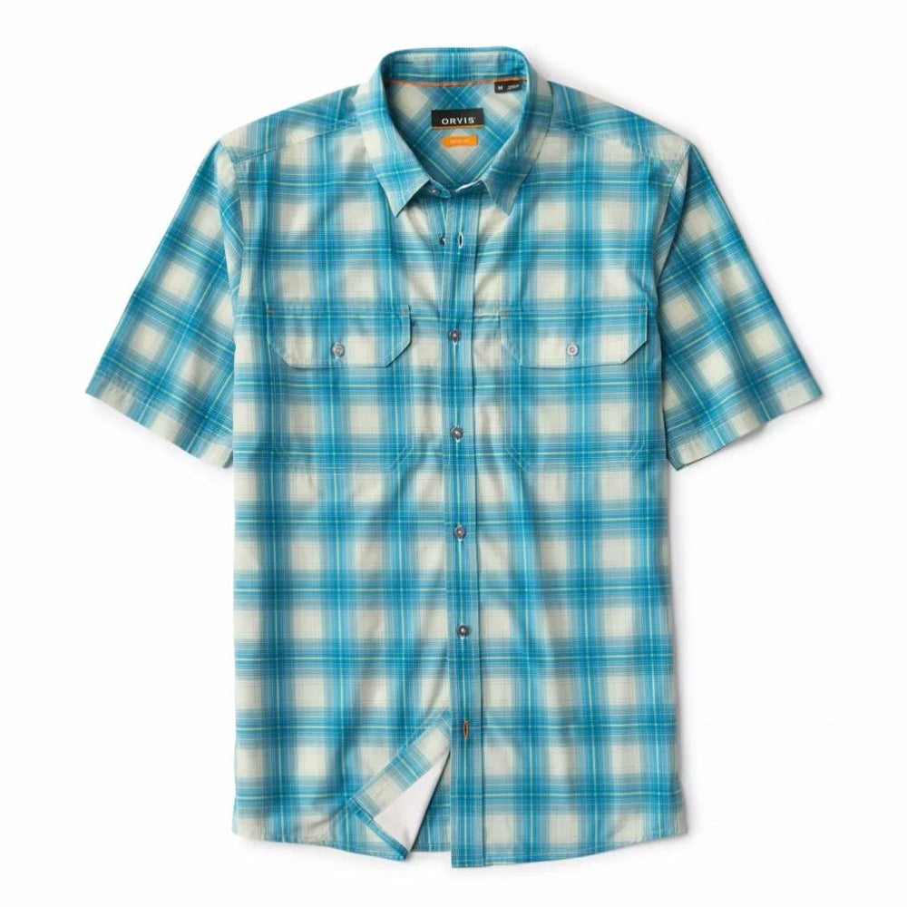 Orvis Button-Down Shirts | Stonefly Stretch Short-Sleeve Shirt Pacific Blue/citrus Plaid - Men