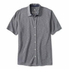 Orvis Button-Down Shirts | Three Forks Knit Short-Sleeve Shirt True Navy/titanium - Men