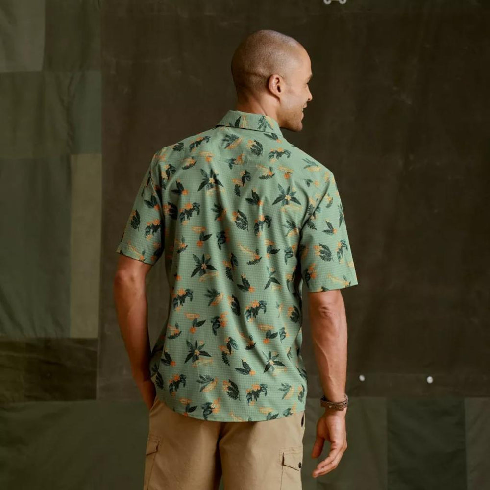 Orvis Button-Down Shirts | Tropic Tech Printed Short-Sleeved Shirt Aloe Tarpon - Men