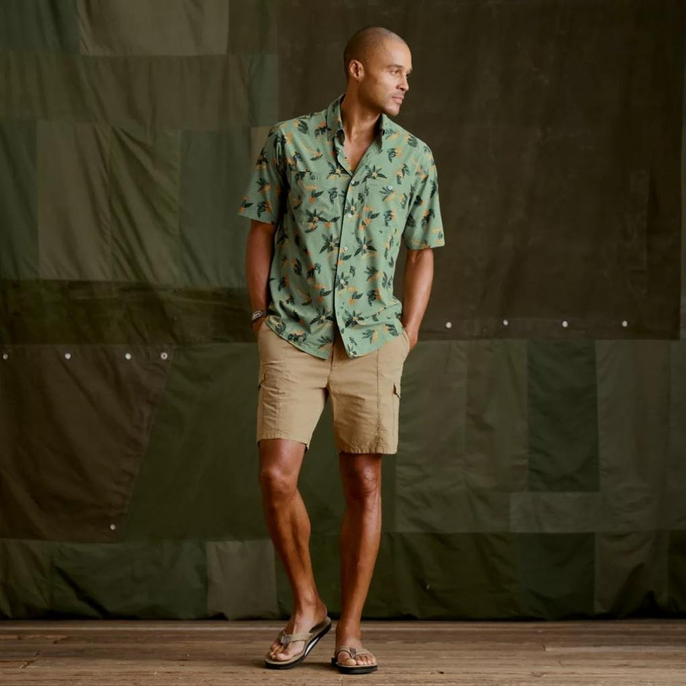 Orvis Button-Down Shirts | Tropic Tech Printed Short-Sleeved Shirt Aloe Tarpon - Men