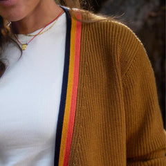 Orvis Cardigans | Ribbed Short Cardigan Dark Vicuna - Women