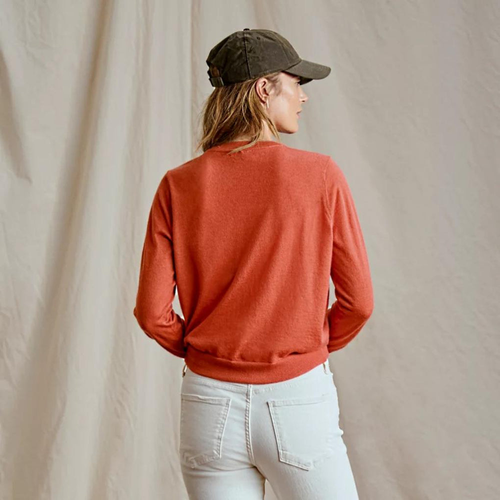 Orvis Cashmere | Featherweight Cashmere Cardigan Papaya - Women