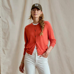 Orvis Cashmere | Featherweight Cashmere Cardigan Papaya - Women