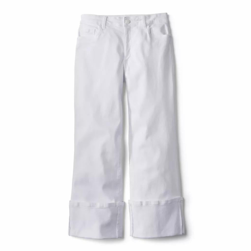 Orvis Denim | Kut From The Kloth® Charlotte High-Rise Wide-Leg Cuffed Jeans White - Women