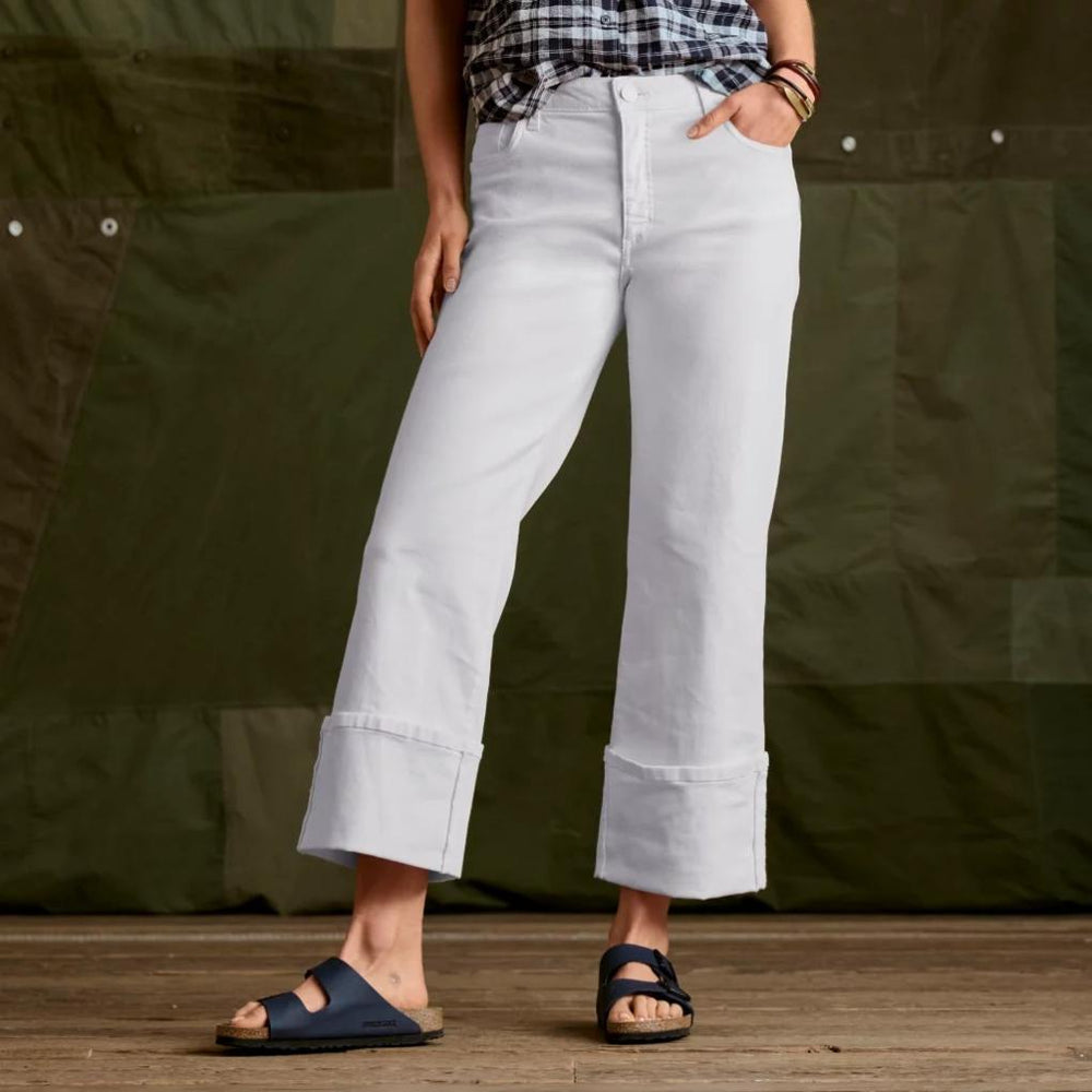 Orvis Denim | Kut From The Kloth® Charlotte High-Rise Wide-Leg Cuffed Jeans White - Women