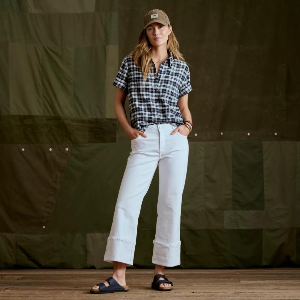 Orvis Denim | Kut From The Kloth® Charlotte High-Rise Wide-Leg Cuffed Jeans White - Women