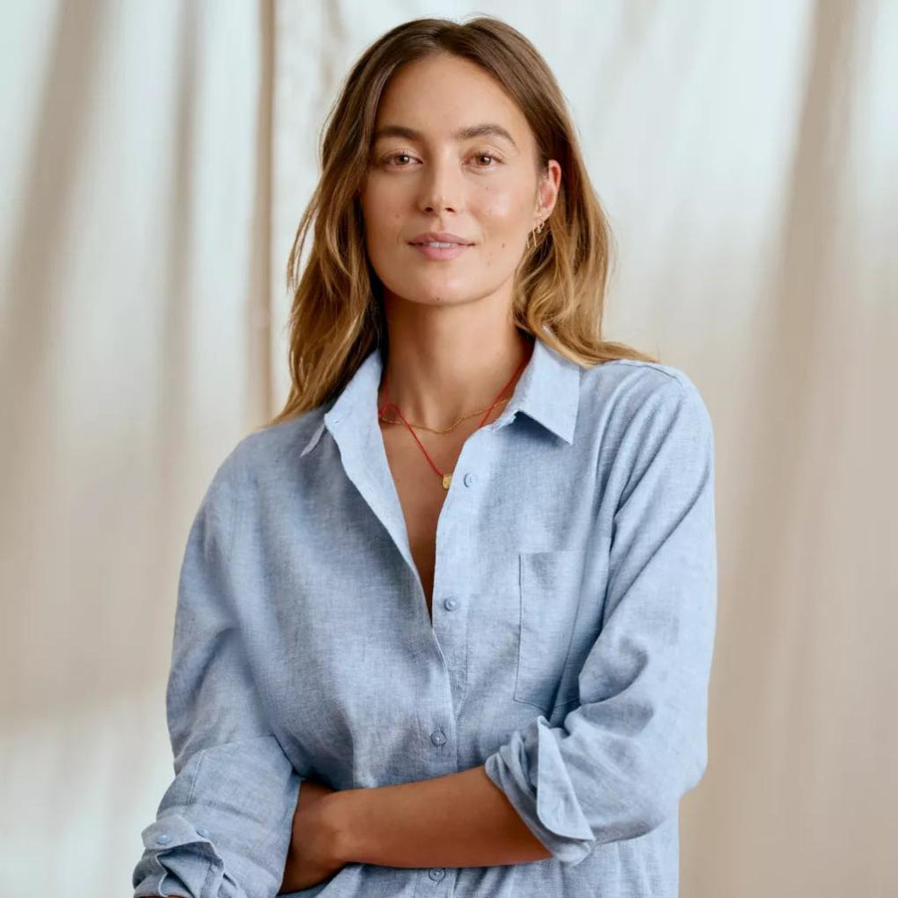 Orvis Dresses &amp; Skorts | Performance Linen Midi Shirt Dress Dusty Blue Chambray - Women