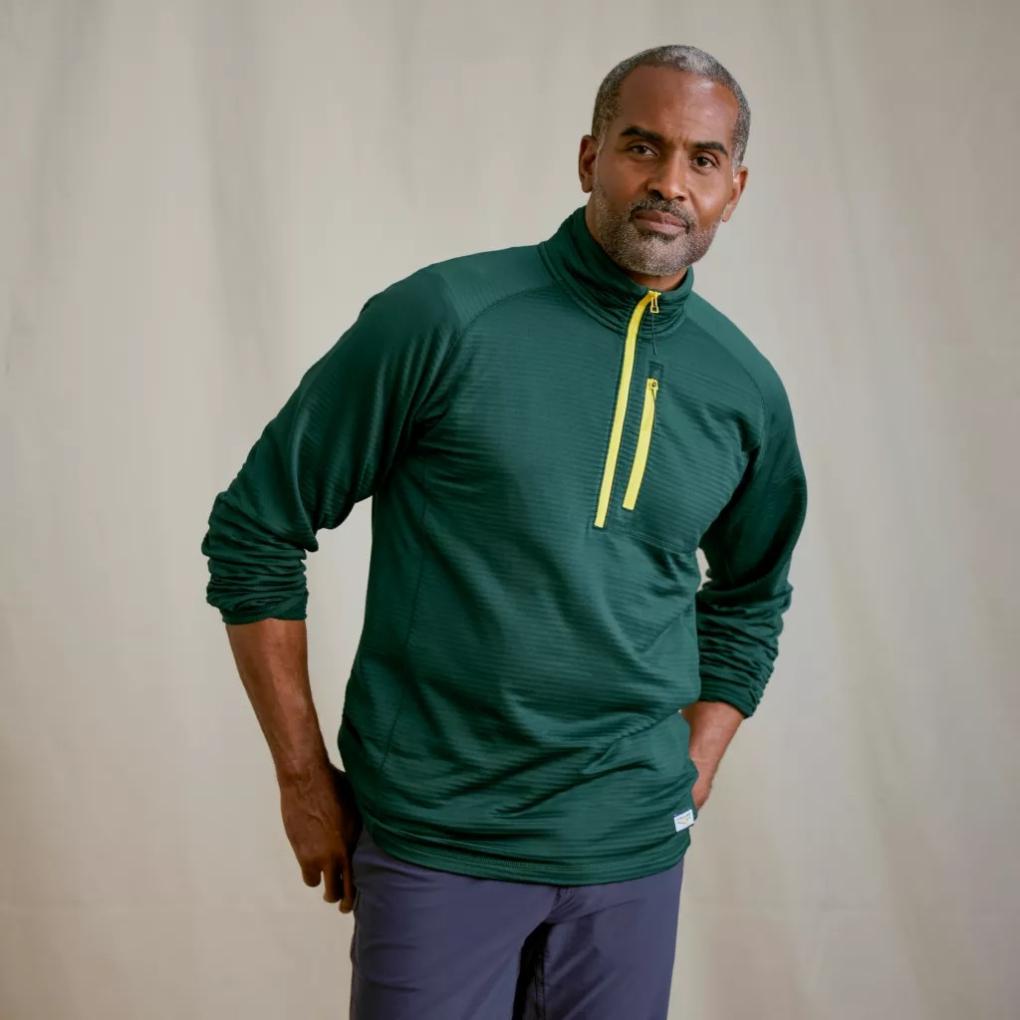 Orvis Fleece | Horseshoe Hills Fleece 1/4-Zip Peacock - Men/Hunt