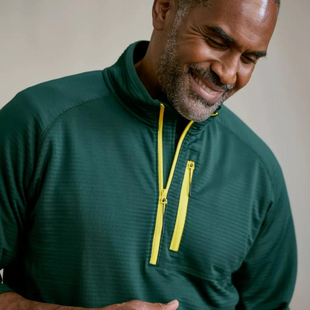 Orvis Fleece | Horseshoe Hills Fleece 1/4-Zip Peacock - Men/Hunt