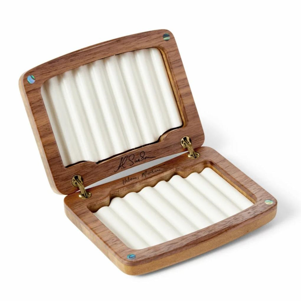 Orvis Fly Boxes | A.L. Swanson River Series Fly Boxes - Abalone Inlay Sycamore Ai - Fly Fishing