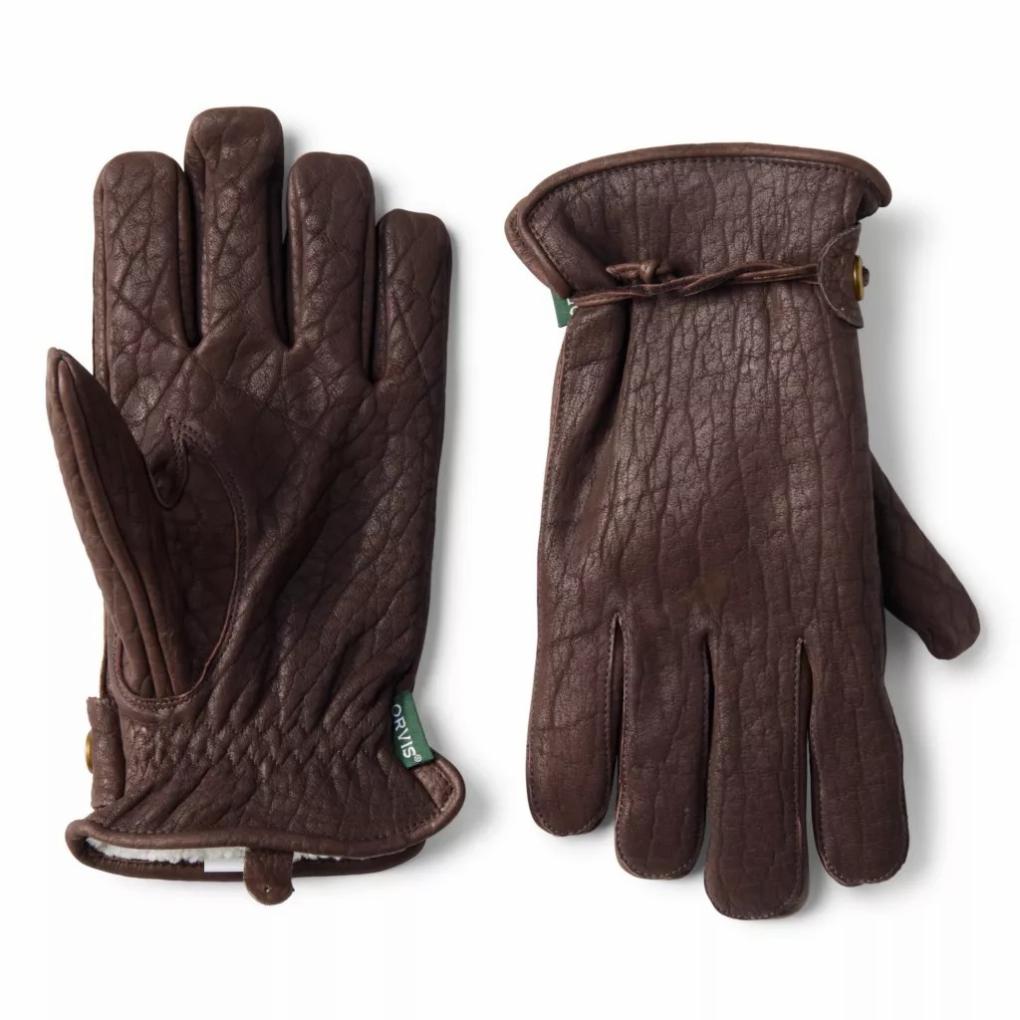 Orvis Gloves | Bison Leather Winter Gloves Brown - Men