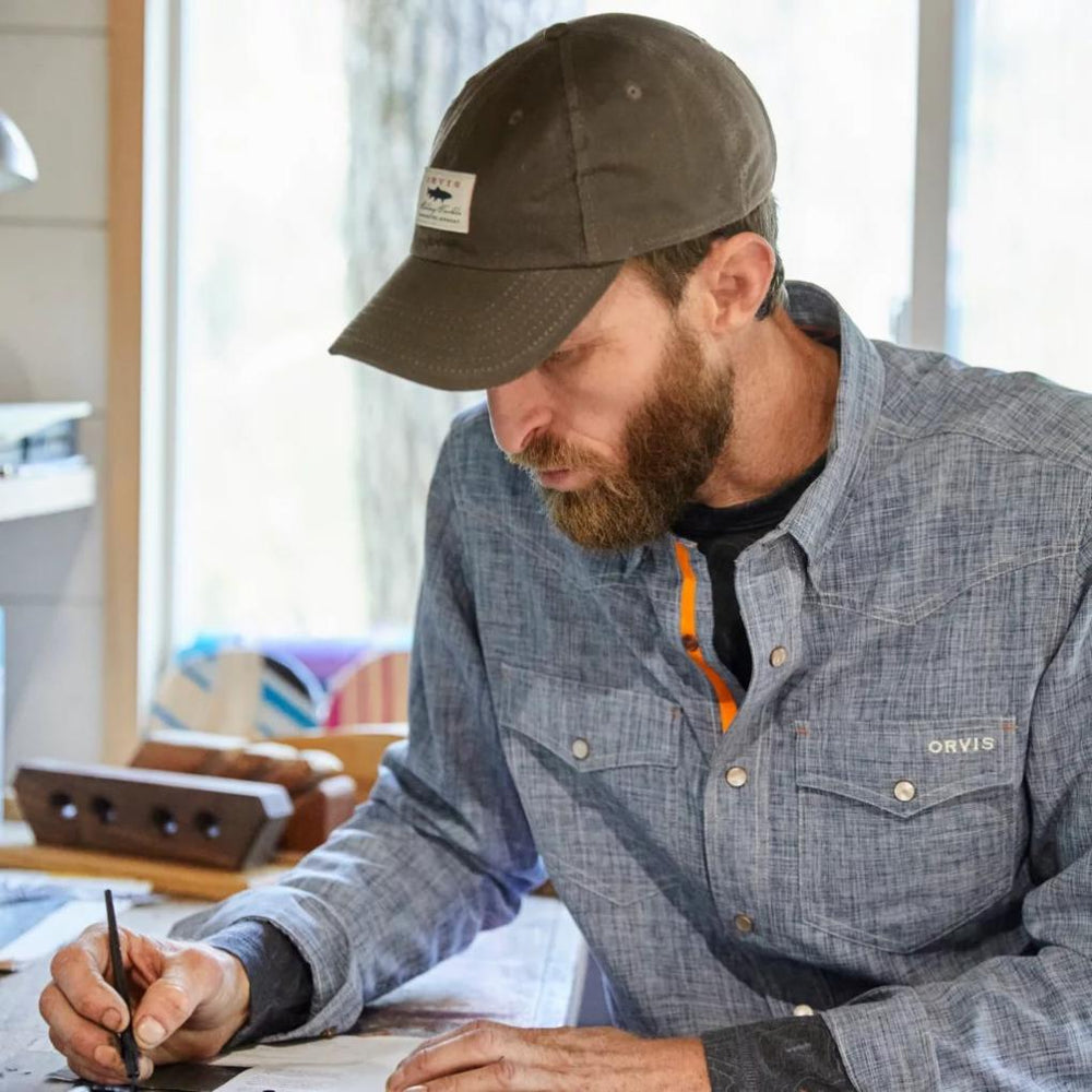 Orvis Hats | Vintage Waxed Cotton Ball Cap Olive - Men/Women