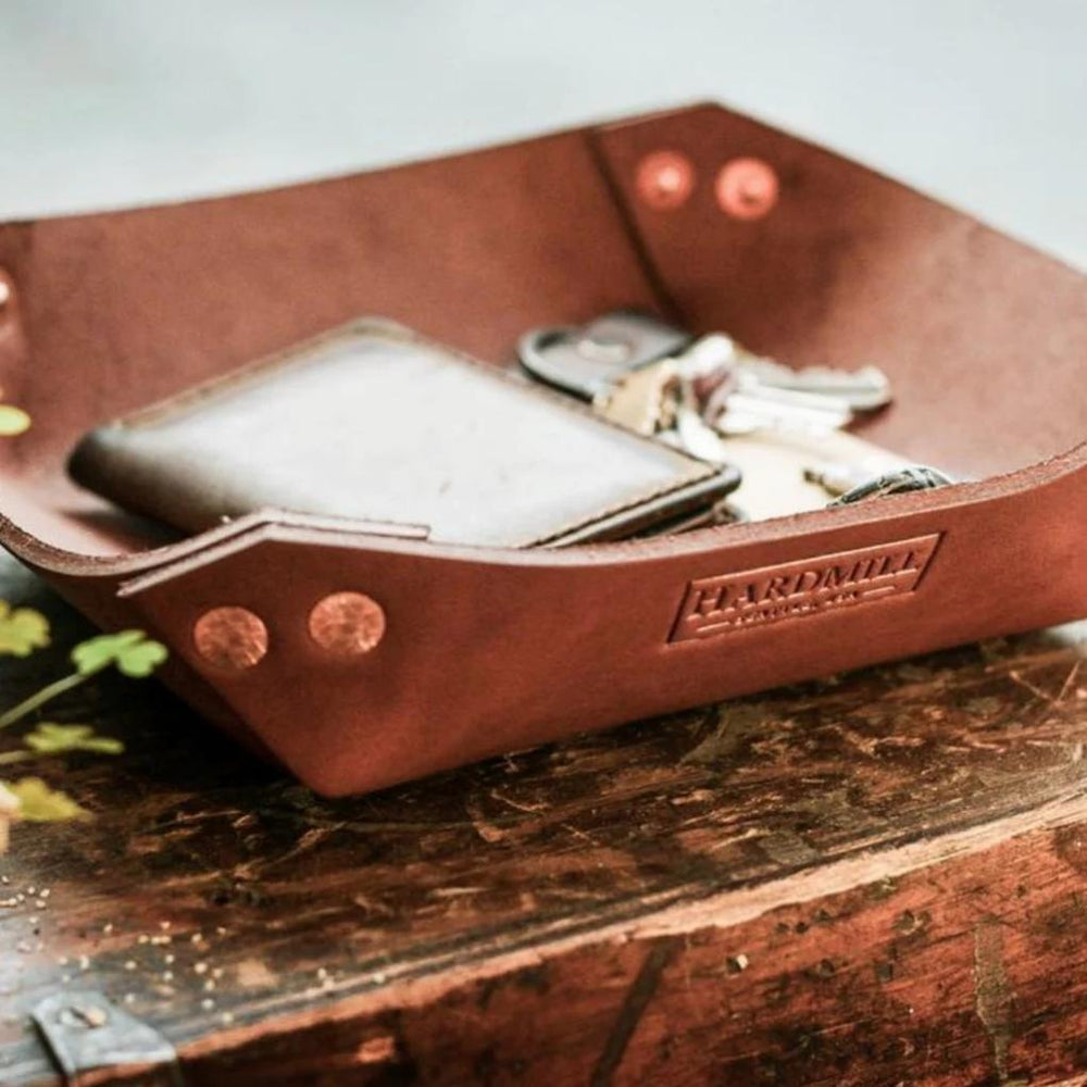 Orvis Home Decor | Hardmill Leather Valet Tray Brown - Home Goods