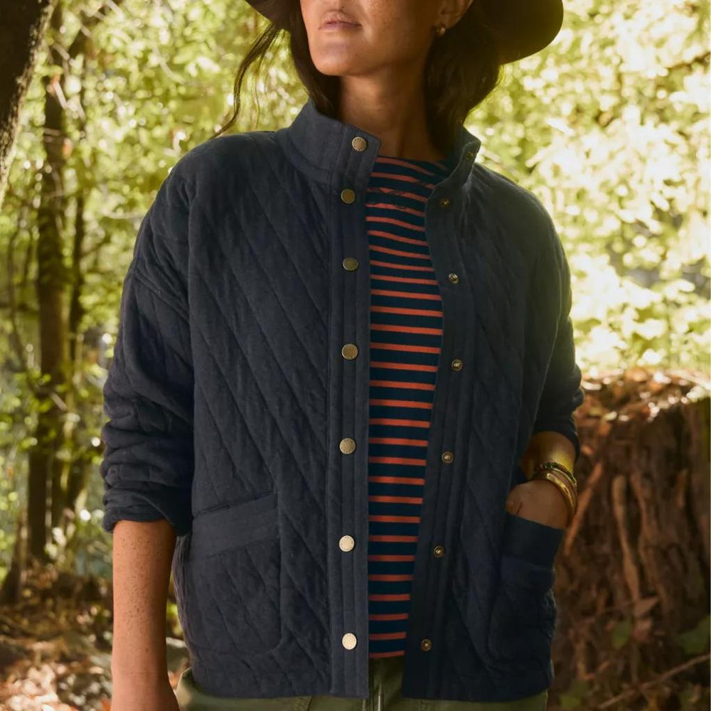 Orvis Jackets | Classic Quilted Shirt Jacket True Navy Heather - Women