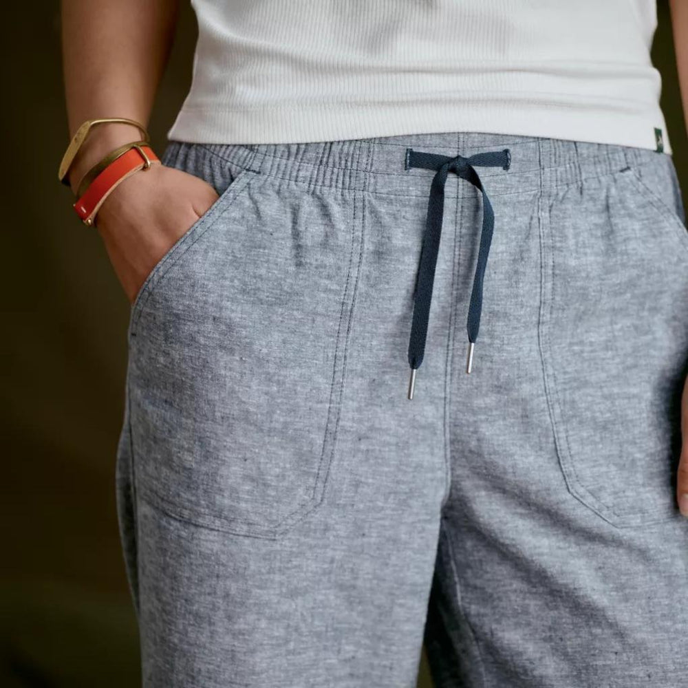 Orvis Pants | Explorer Performance Linen Wide-Leg Pants True Navy Chambray - Women