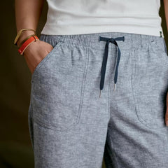 Orvis Pants | Explorer Performance Linen Wide-Leg Pants True Navy Chambray - Women