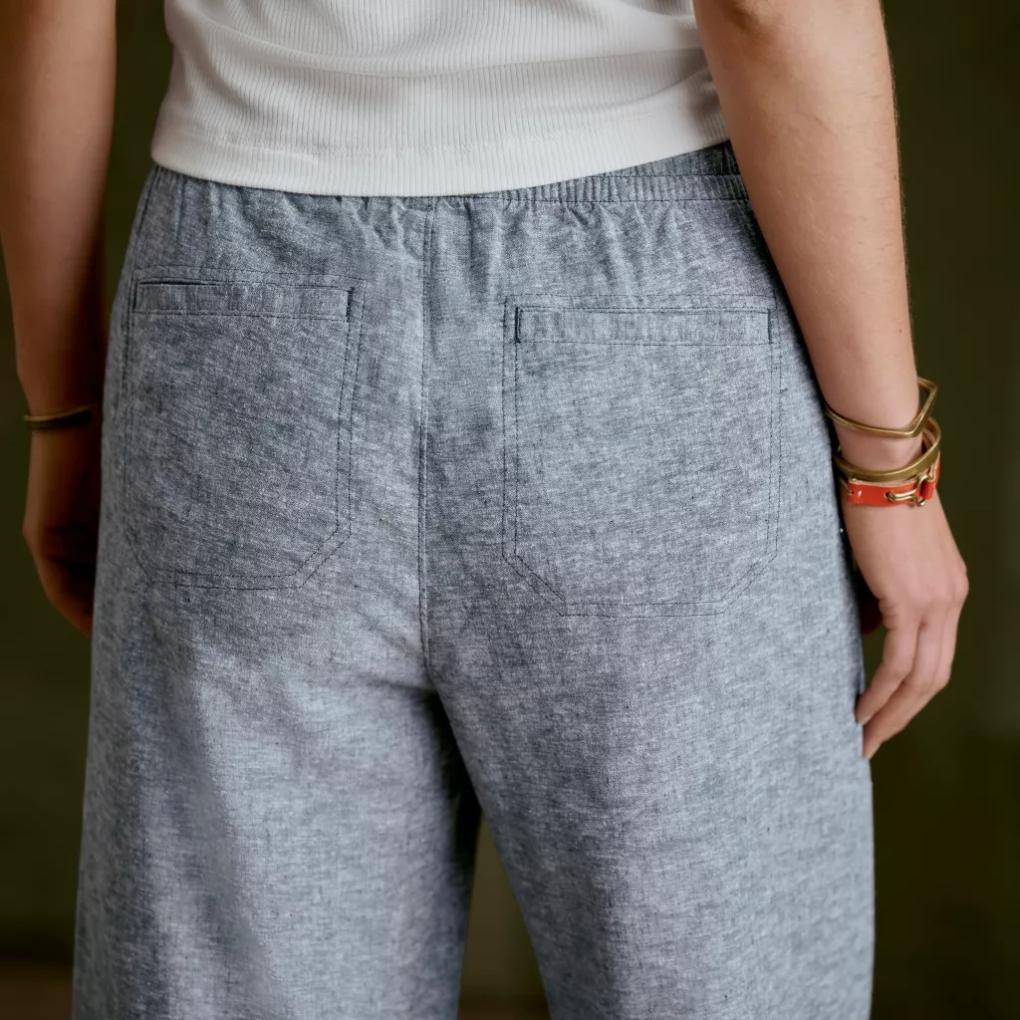 Orvis Pants | Explorer Performance Linen Wide-Leg Pants True Navy Chambray - Women