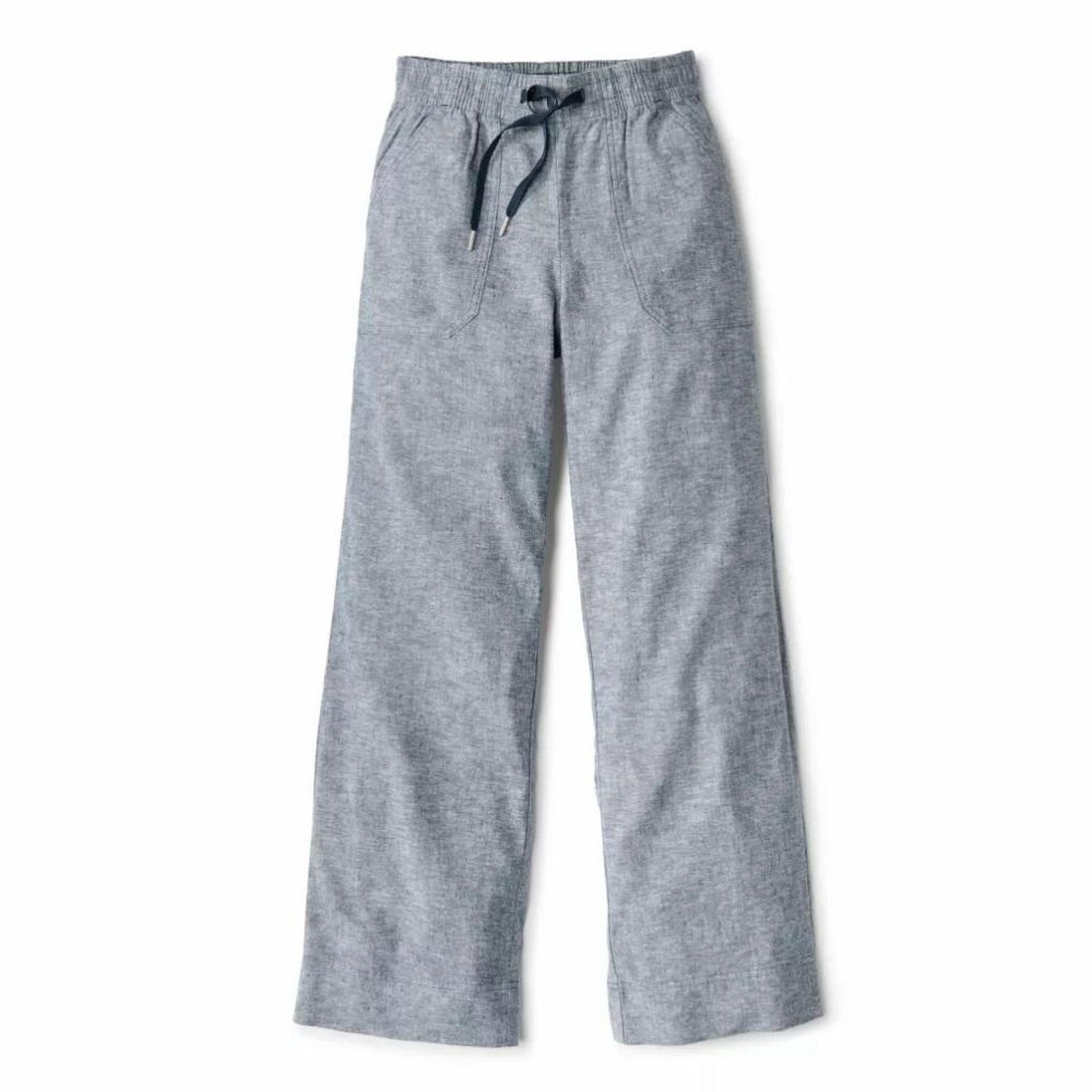 Orvis Pants | Explorer Performance Linen Wide-Leg Pants True Navy Chambray - Women