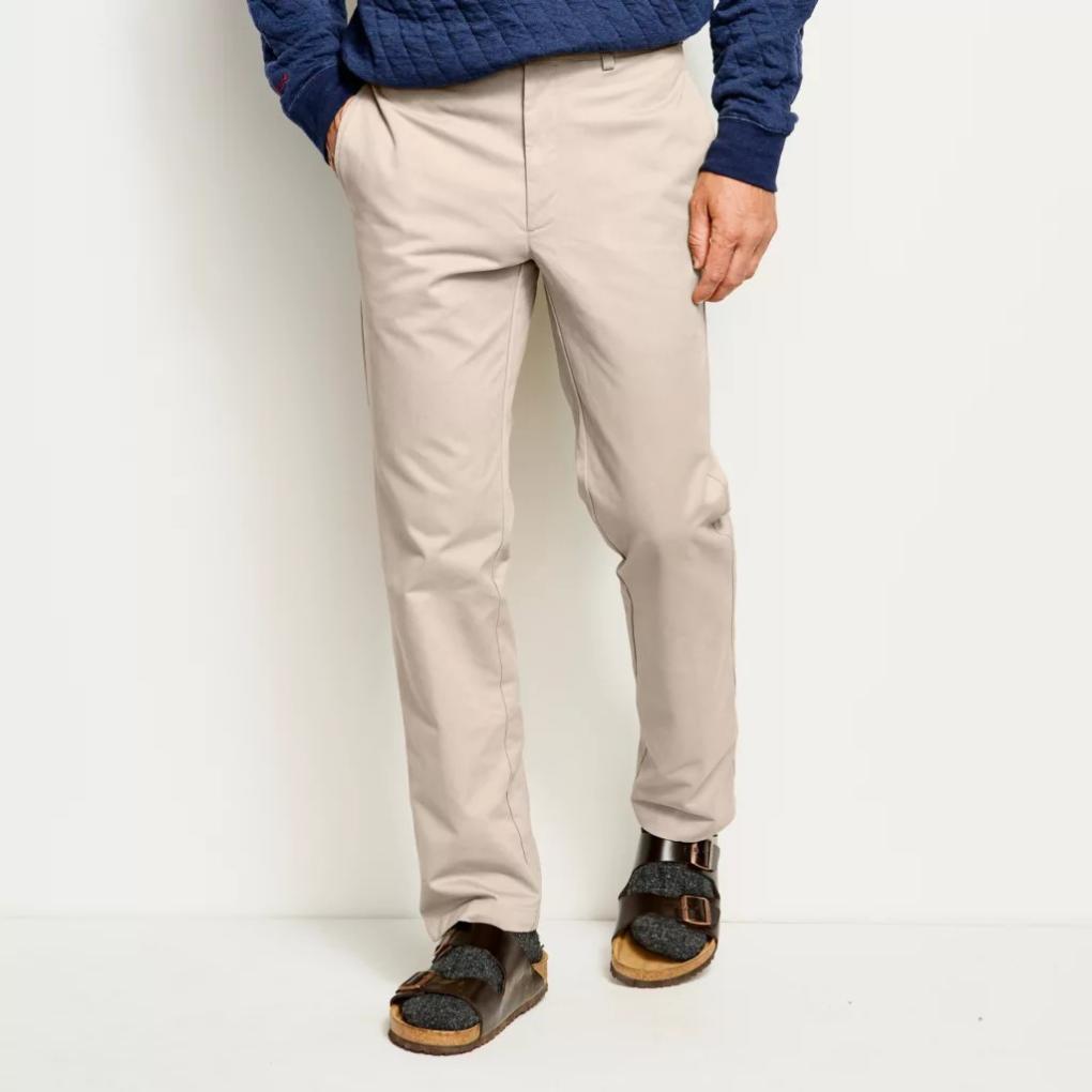 Orvis Pants | Ultimate Khakis Trim Fit Plain-Front Pants Stone - Men
