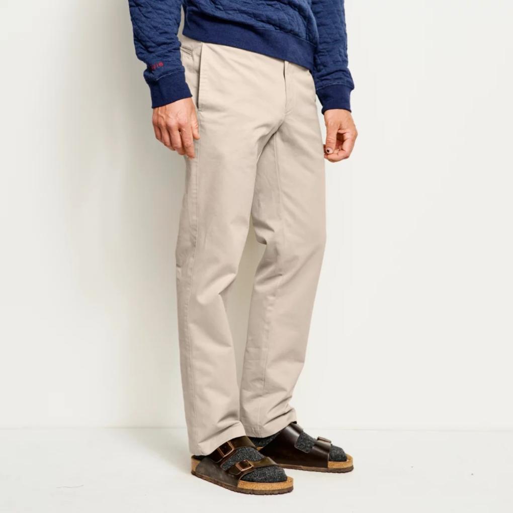 Orvis Pants | Ultimate Khakis Trim Fit Plain-Front Pants Stone - Men