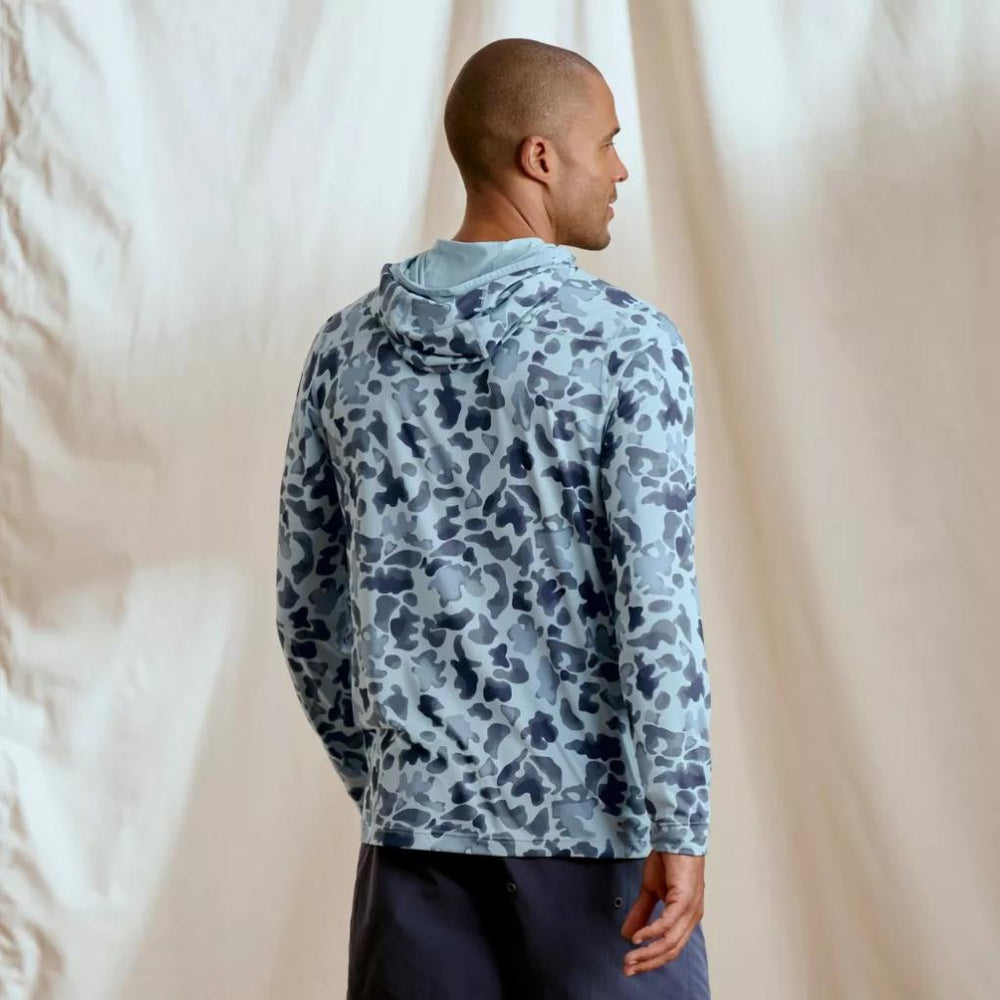 Orvis Performance Shirts | Men's Sun Defense Hoodie Blue Watercolor Camo - Men/Fly Fishing