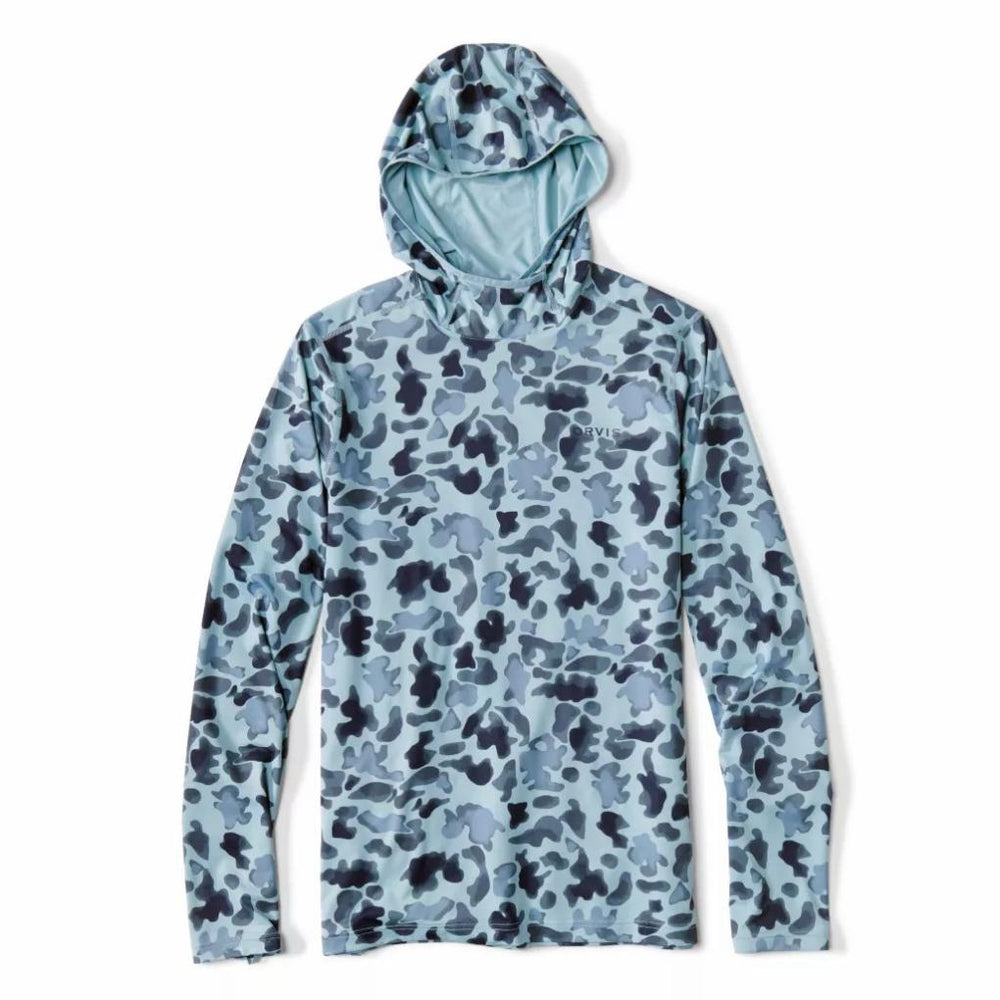 Orvis Performance Shirts | Men's Sun Defense Hoodie Blue Watercolor Camo - Men/Fly Fishing