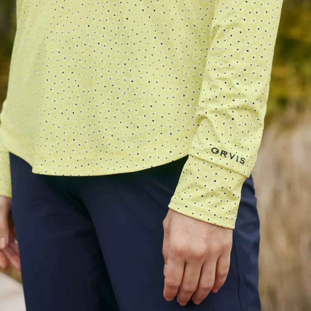 Orvis Performance Shirts | Women's Sun Defense 1/4-Zip Citrus Ditsy Floral - Women/Fly Fishing