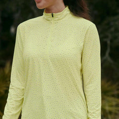Orvis Performance Shirts | Women's Sun Defense 1/4-Zip Citrus Ditsy Floral - Women/Fly Fishing