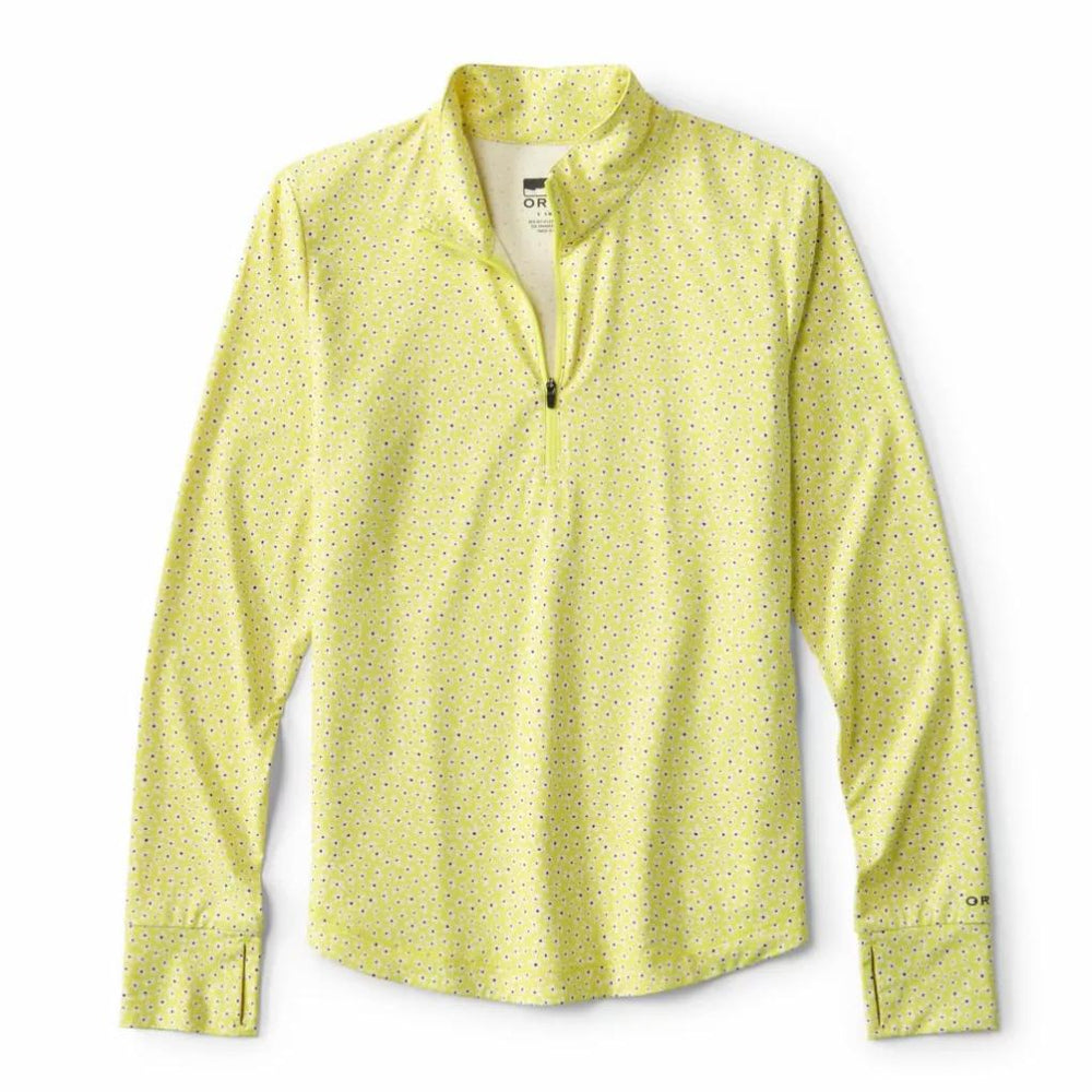 Orvis Performance Shirts | Women's Sun Defense 1/4-Zip Citrus Ditsy Floral - Women/Fly Fishing