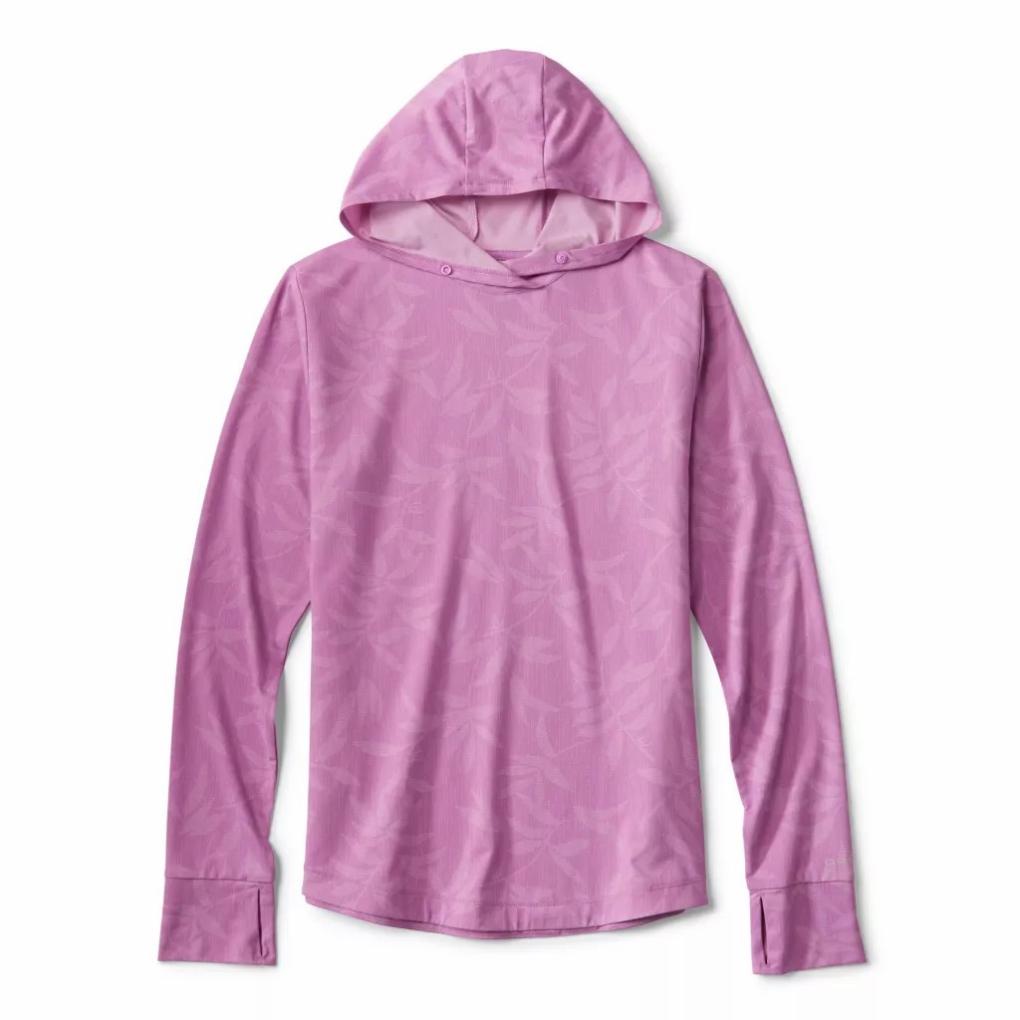Orvis Performance Shirts | Women's Sun Defense Hoodie Lilac Stitch Leaf - Women/Fly Fishing
