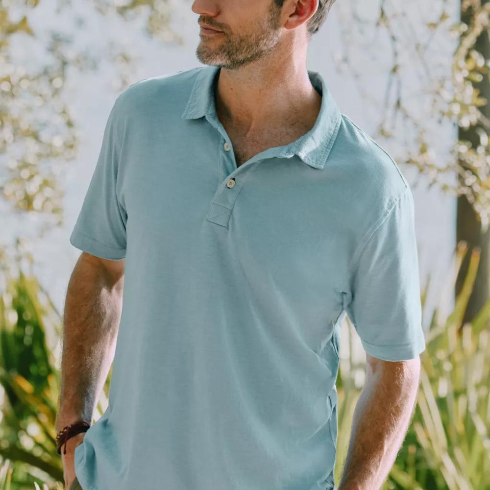 Orvis Polo Shirts | Bromley Polo Mineral Blue - Men