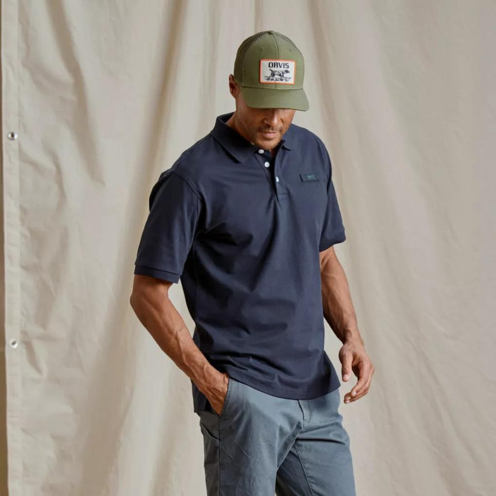 Orvis Polo Shirts | Orvis Lightweight Signature Short-Sleeve Polo True Navy - Men
