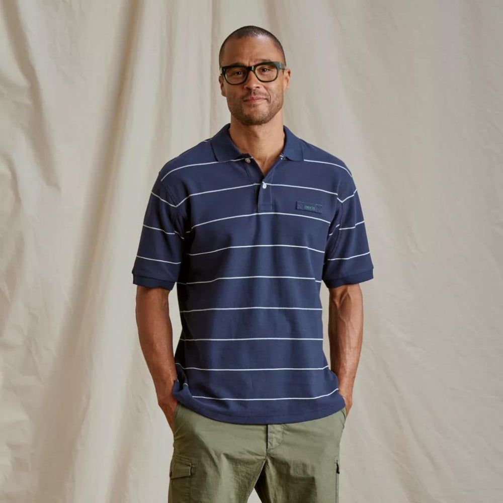 Orvis Polo Shirts | Orvis Signature Polo True Navy/snow Stripe - Men
