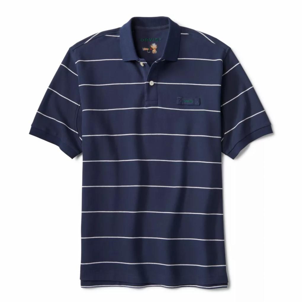 Orvis Polo Shirts | Orvis Signature Polo True Navy/snow Stripe - Men
