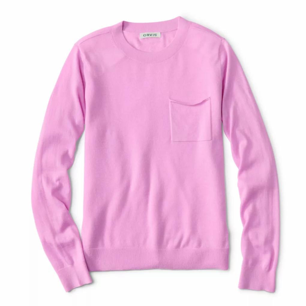 Orvis Pullover Sweaters | Featherweight Cashmere Crewneck Sweater Spring Lilac - Women