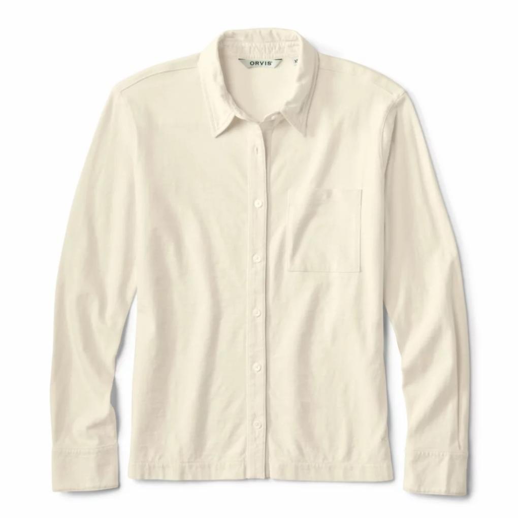 Orvis Shirts &amp; Tops | Bromley Knit Button-Down Long-Sleeve Shirt Snow - Women