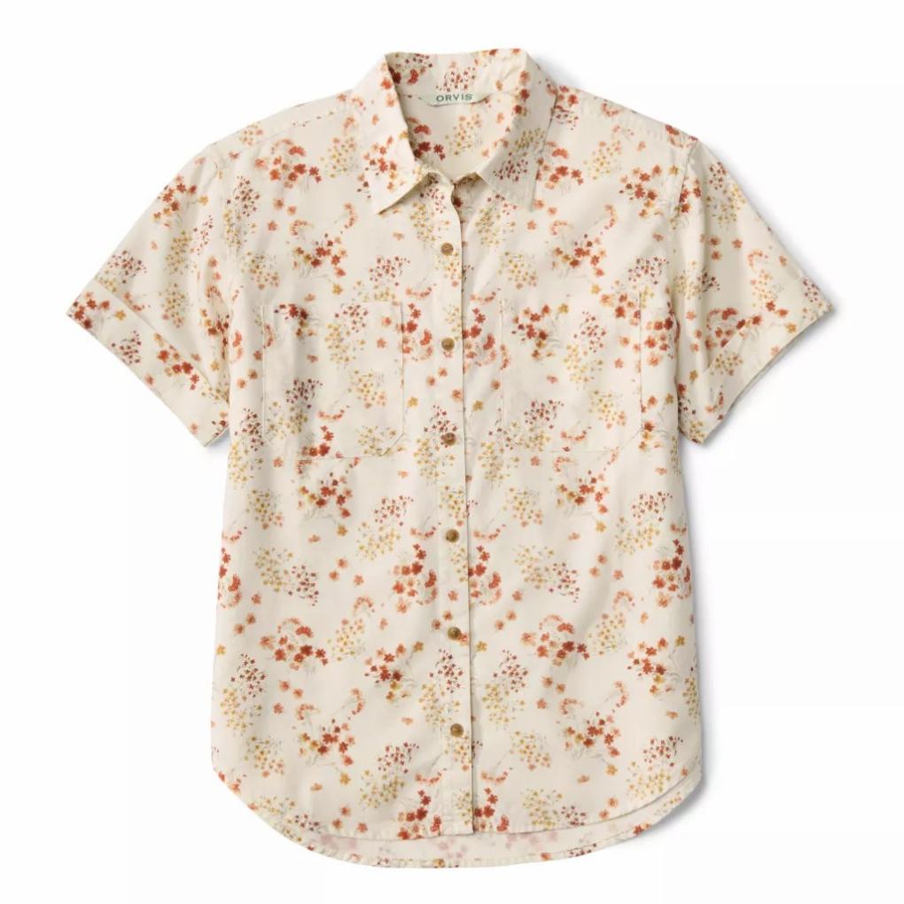 Orvis Shirts &amp; Tops | Classic Short-Sleeve Camp Shirt Snow Floating Floral - Women