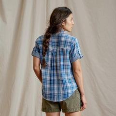 Orvis Shirts &amp; Tops | Plaid Gauze Short-Sleeve Camp Shirt True Navy/red Clay Plaid - Women