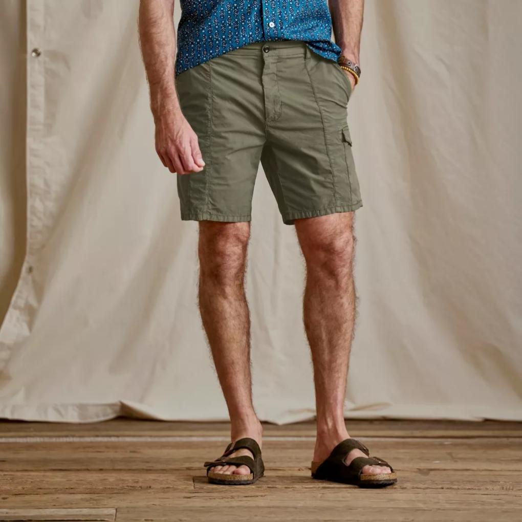 Orvis Shorts | Men's 1856 Stretch Poplin Cargo Shorts Tarragon - Men