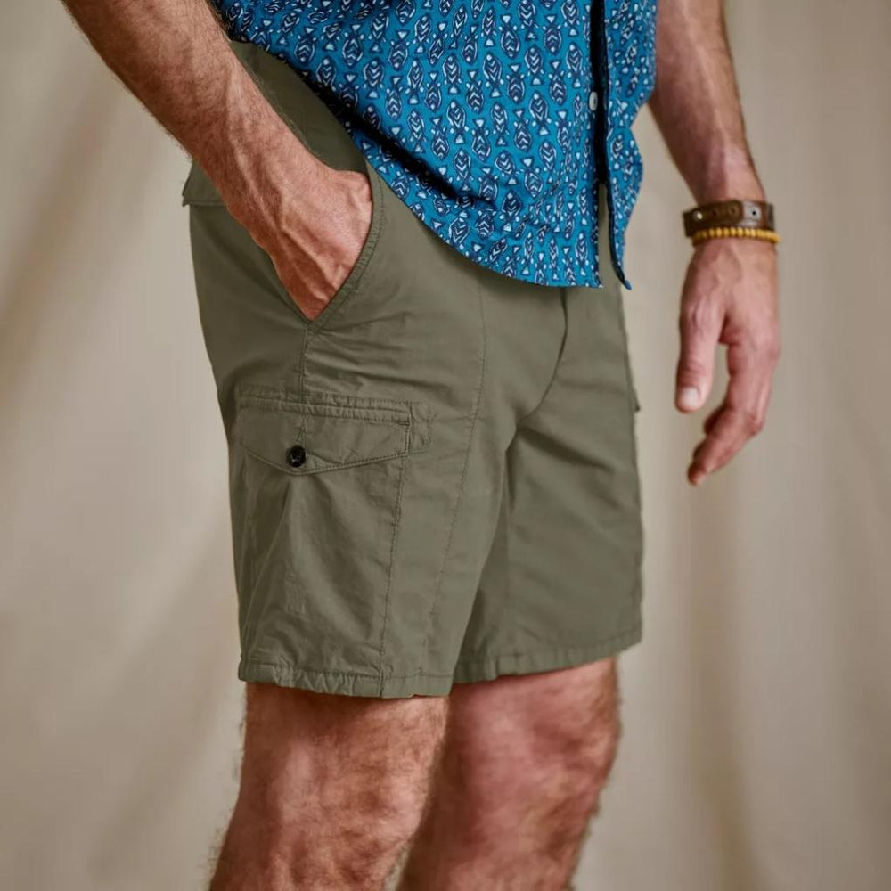 Orvis Shorts | Men's 1856 Stretch Poplin Cargo Shorts Tarragon - Men