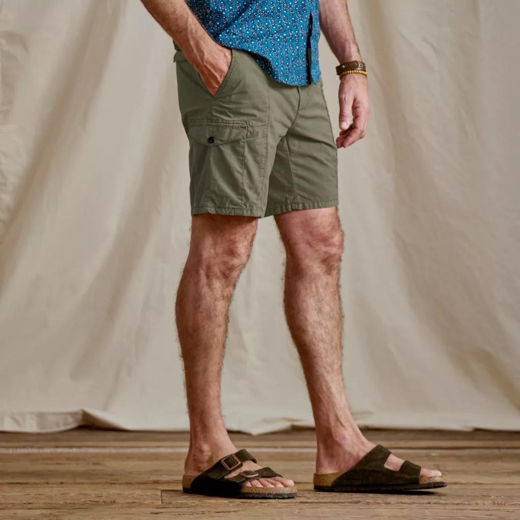 Orvis Shorts | Men's 1856 Stretch Poplin Cargo Shorts Tarragon - Men