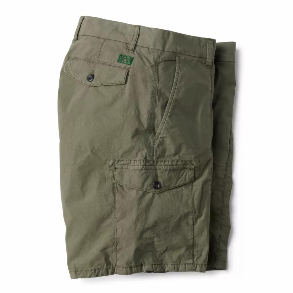 Orvis Shorts | Men's 1856 Stretch Poplin Cargo Shorts Tarragon - Men