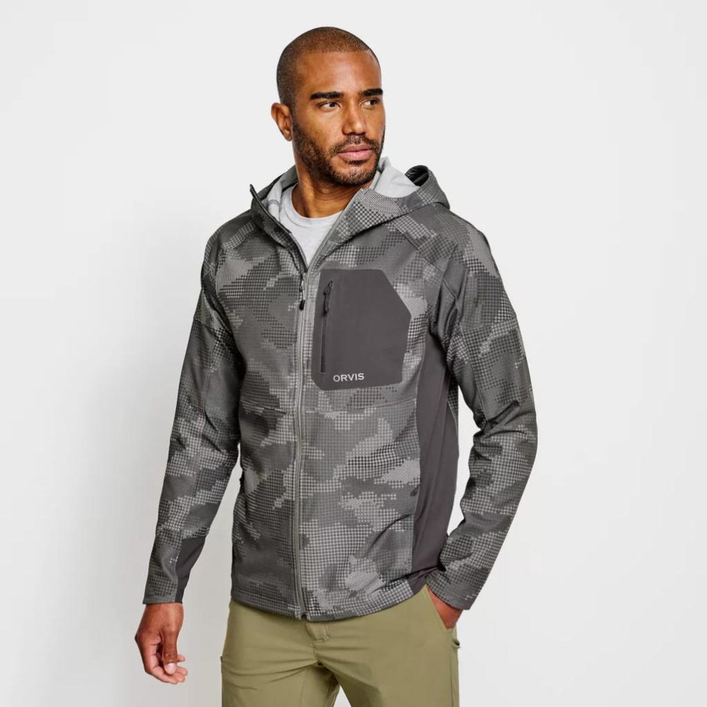 Orvis Softshells | Men’s PRO LT Softshell Hoodie Steel Camo - Hunt/Men