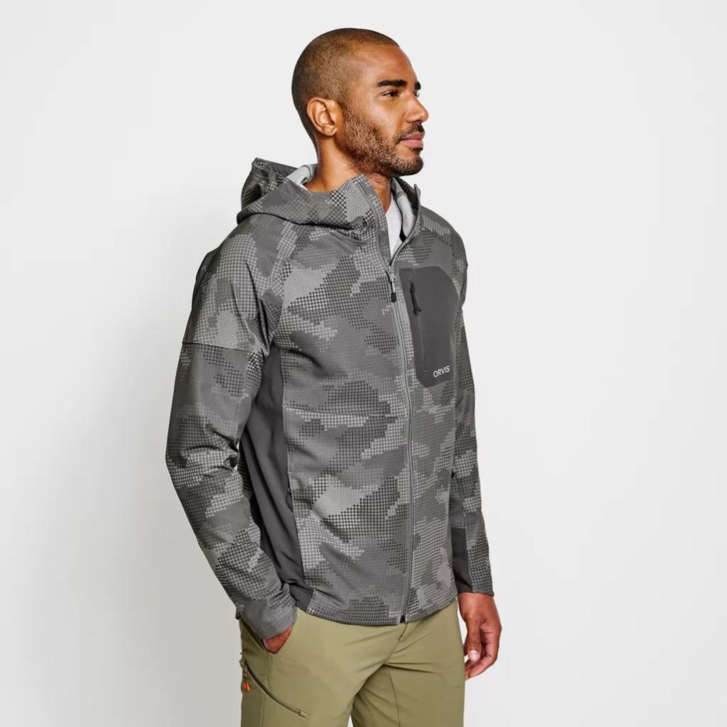 Orvis Softshells | Men’s PRO LT Softshell Hoodie Steel Camo - Hunt/Men