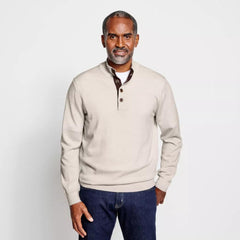 Orvis Sweaters | Merino Button Mockneck Sweater Navy - Men