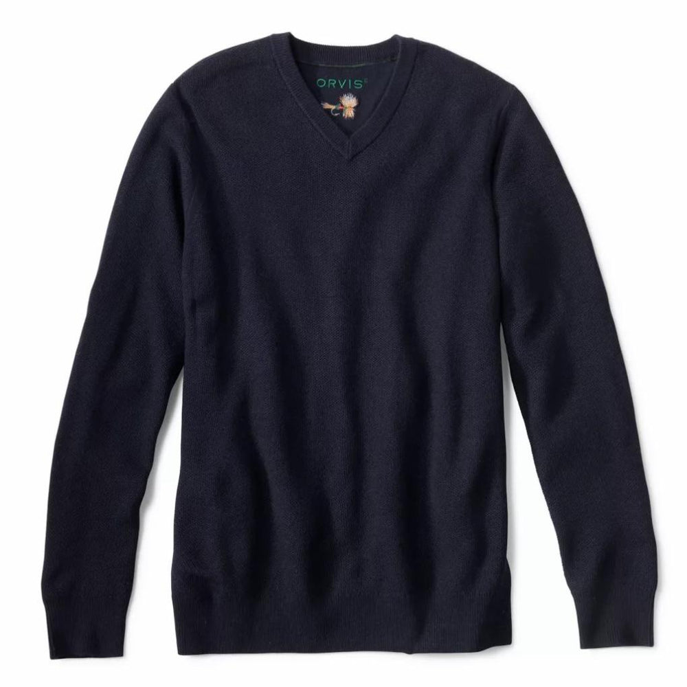 Orvis Sweaters | Merino Piqué V-Neck Sweater True Navy - Men