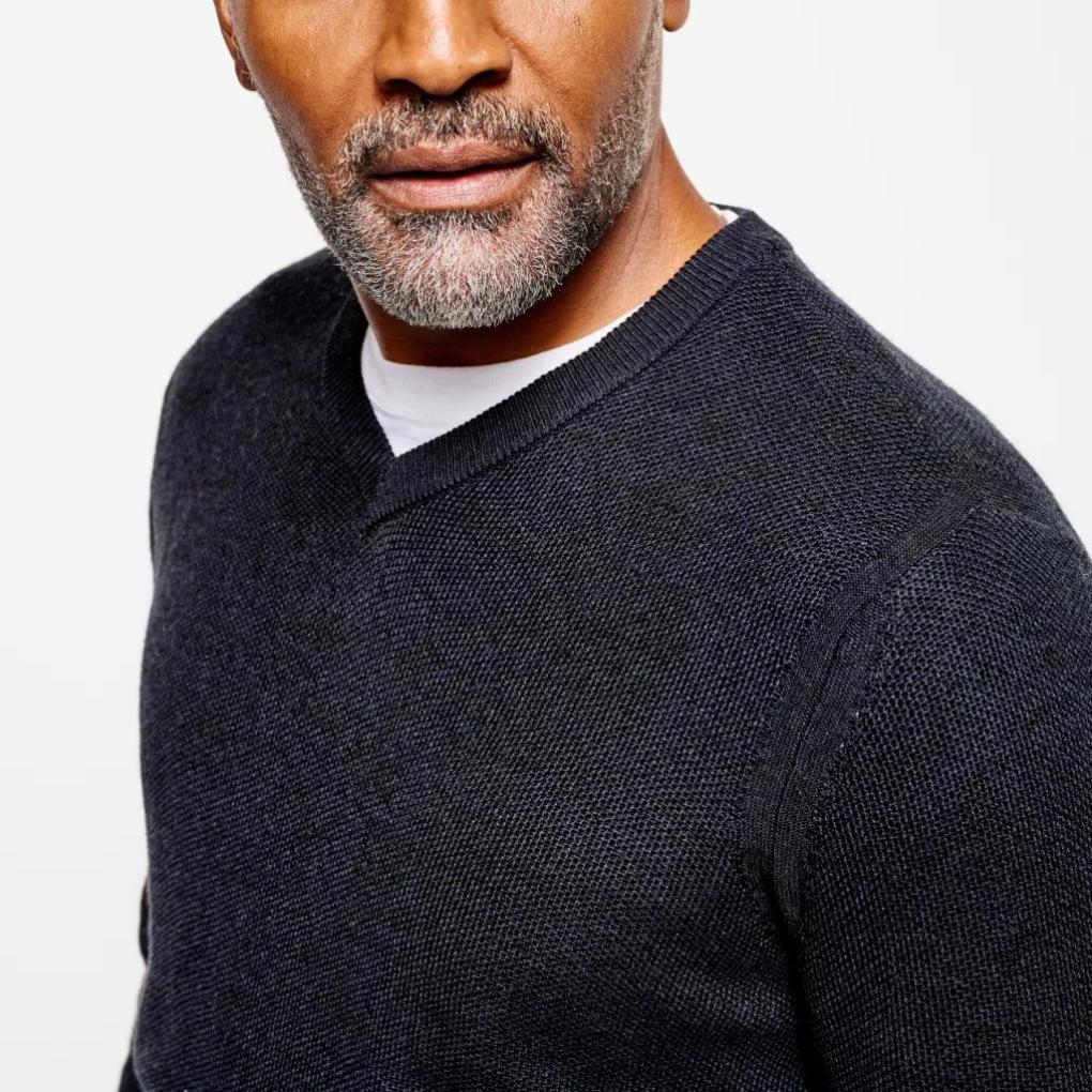 Orvis Sweaters | Merino Piqué V-Neck Sweater True Navy - Men