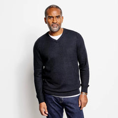 Orvis Sweaters | Merino Piqué V-Neck Sweater True Navy - Men